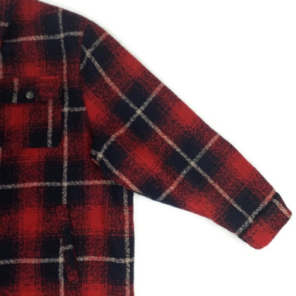 Levi's Red Blue Plaid Full Zip Long Sleeve Wool Blend Shacket Womens Plus 4X NWT - Picture 4 of 16